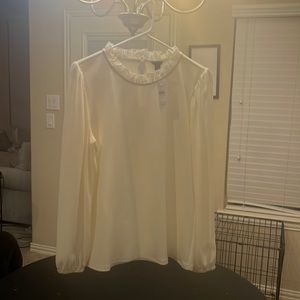 NWT Ann Taylor winter white blouse.